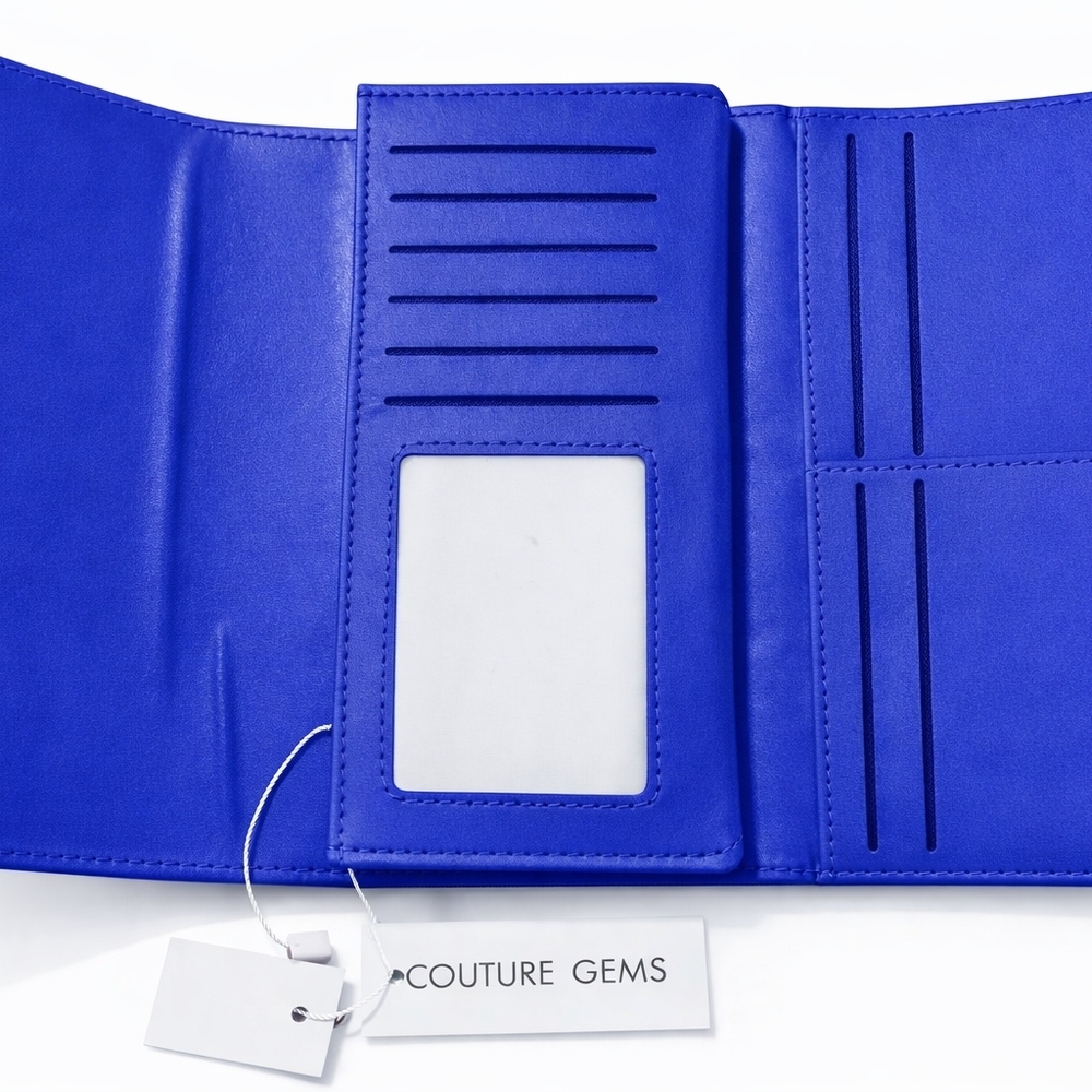💙✨ NWT Royal Blue Quilted Trifold Wallet | Couture Gems ✨💙 - Picture 2 of 4